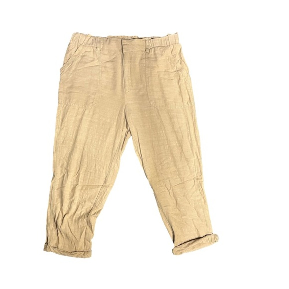 Democracy High Rise Khaki Pants Size 12 Elastic‎ Waist Casual